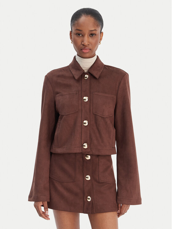 Bardot Bardot Риза Lorenzo 59668TB1 Кафяв Boxy Fit