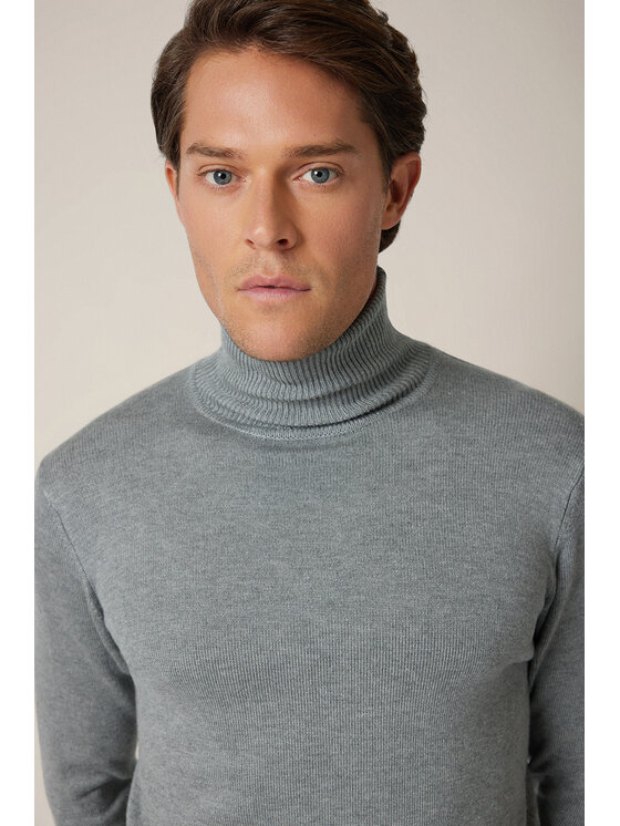 Lancerto Lancerto Sweter Sigmar SW073225000083 Szary Regular Fit