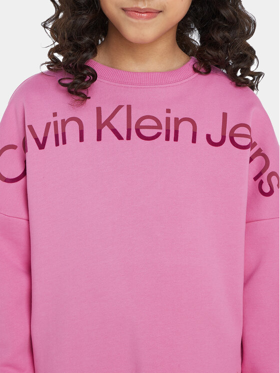 Calvin Klein Jeans Vestito di maglia Hero Logo IG0IG02227 Rosa Regular Fit Modivo