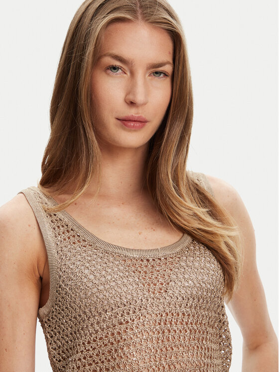 Guess Guess Top W5YR29 Z37G0 Bej Regular Fit