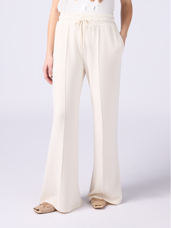 Oltre Oltre Pantaloni di tessuto P821J002335N021 Bianco Baggy Fit