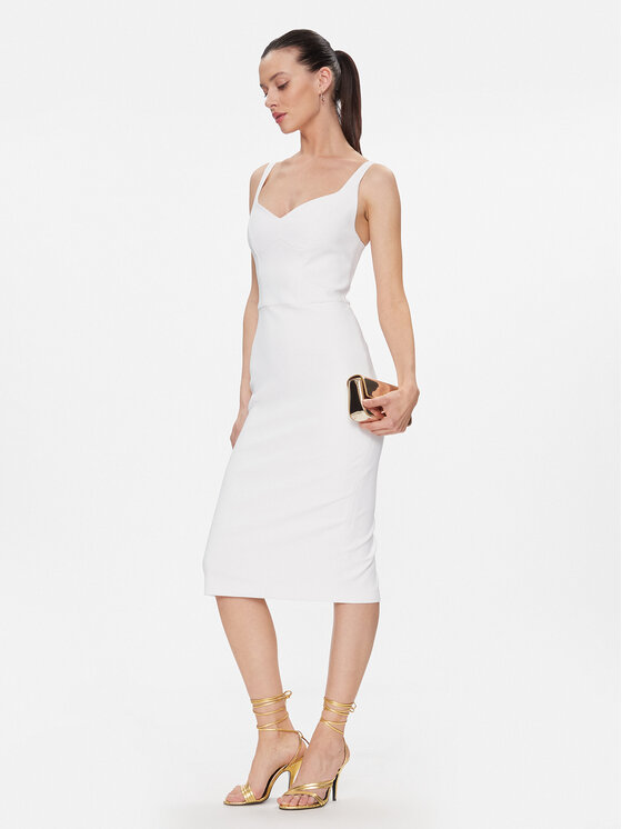 Elisabetta Franchi Elisabetta Franchi Kokteilinė suknelė AB-544-41E2-V360 Balta Slim Fit