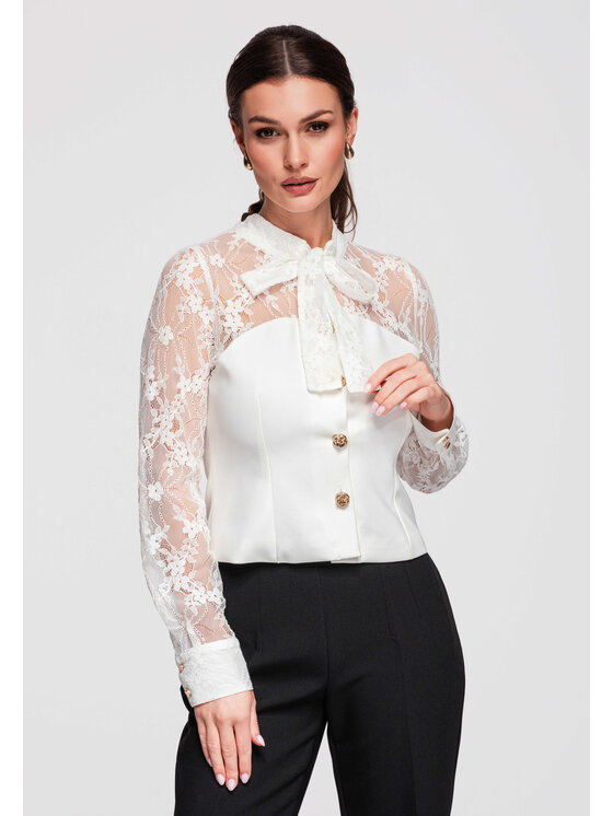 Ombre Ombre Koszula OW-SH-E0036 Biały Slim Fit