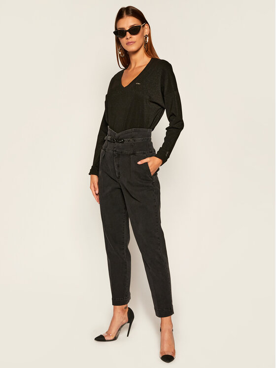PINKO Pinko Straight Fit Farmer Ariel AI 20-21 PDEN 1J10GP Y6FG Fekete Straight Fit