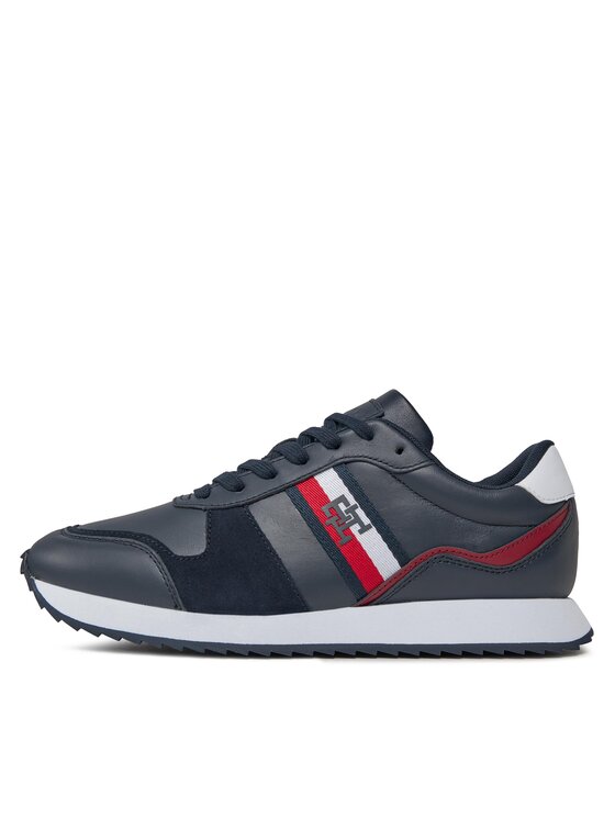 Tommy Hilfiger Tommy Hilfiger Sneakersy Runner Evo Leather FM0FM04714 Granatowy