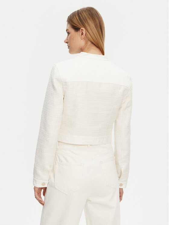 Guess Guess Jeansová bunda W5GL23 WH610 Écru Regular Fit