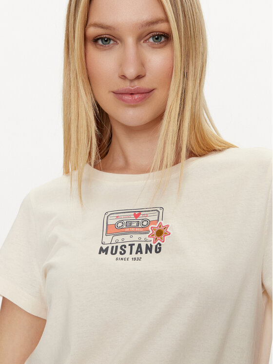 Mustang Mustang Футболка Alina 1014233 Écru Regular Fit