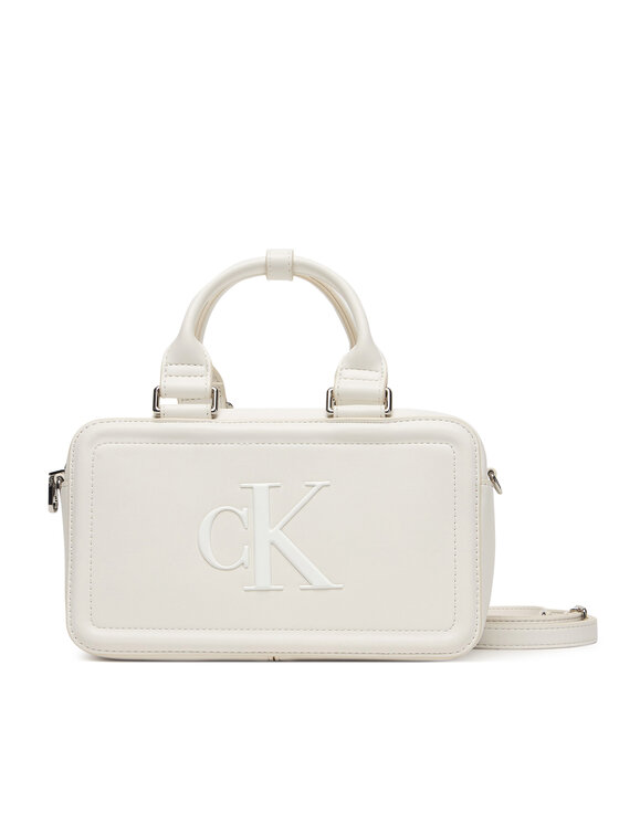 Calvin Klein Calvin Klein Geantă Bold Ck Bauletto Crossbody LV04F3411G Alb