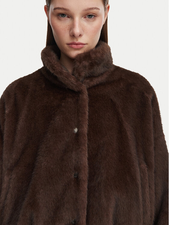 Weekend Max Mara Weekend Max Mara Шуба Anemone 2625086021 Темно-коричневий Regular Fit
