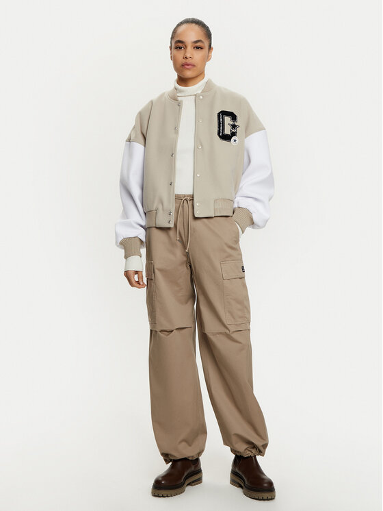 Converse Converse Riidest püksid 10026957-A03 Beež Relaxed Fit