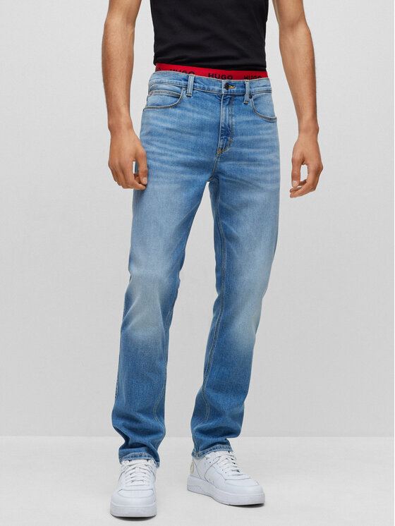 HUGO Hugo Jeansy 50489839 Zelená Slim Fit