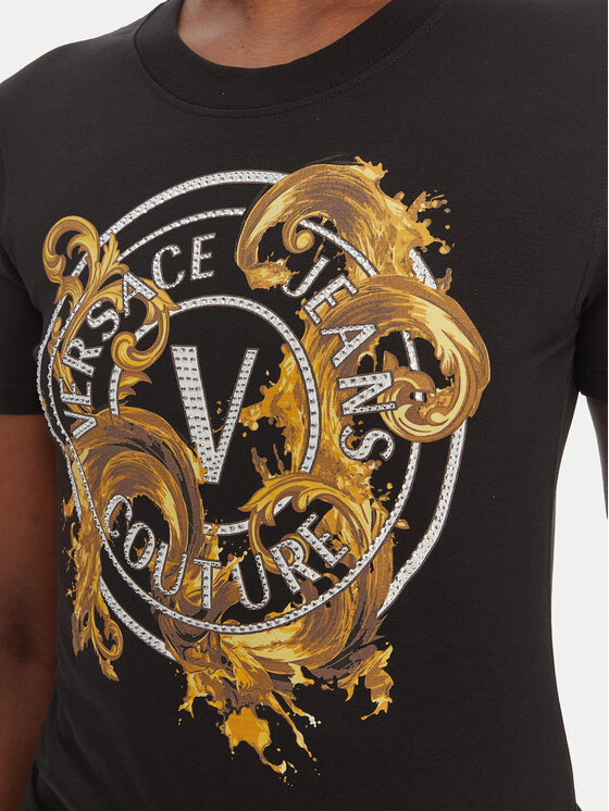 Versace Jeans Couture Versace Jeans Couture Tričko 80HAHE01 CJ02E Čierna Slim Fit