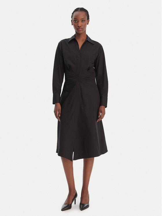 BOSS BOSS Rochie tip cămașă Drepill 50553673 Negru Regular Fit