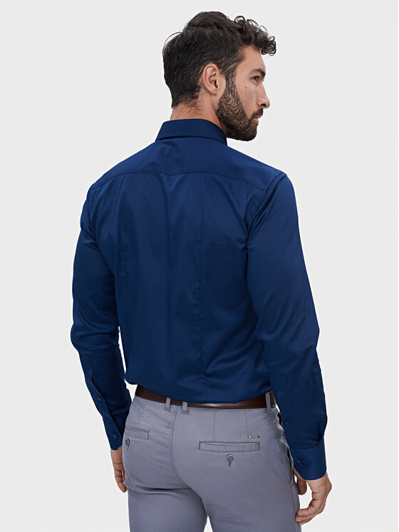 Evenemen Evenemen Koszula PUNTO G2 TWILL NAVY Granatowy Slim Fit