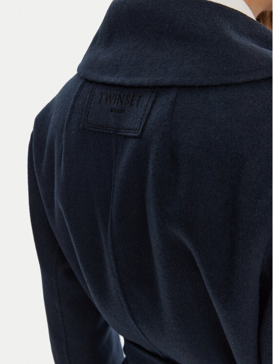 TWINSET TWINSET Palton de lână 242TP2065 Bleumarin Regular Fit