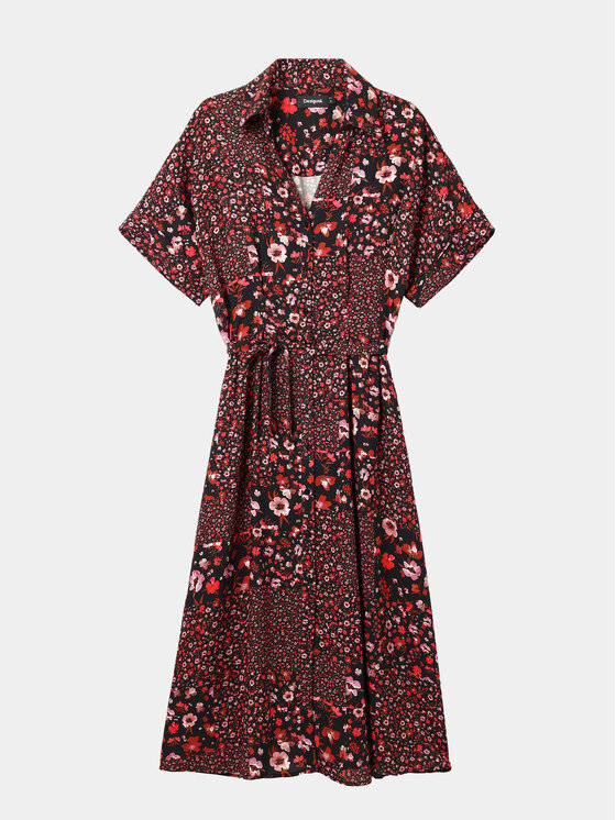 Desigual Desigual Rochie tip cămașă Candela 24SWVW41 Negru Loose Fit