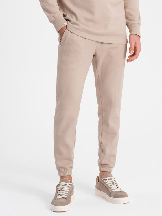Ombre Ombre Tepláková souprava Z71 Béžová Regular Fit