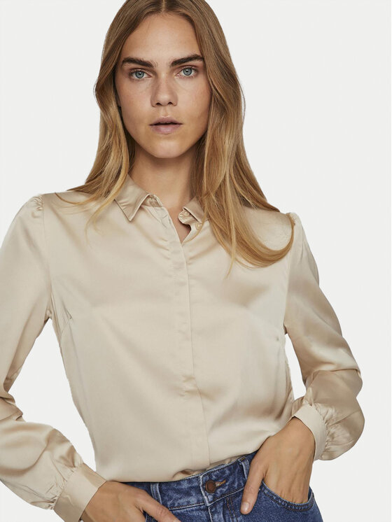 Vila Vila Camicia 14063320 Beige Regular Fit