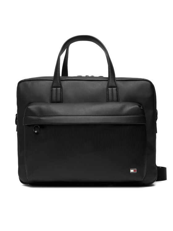 Tommy Hilfiger Tommy Hilfiger Geantă pentru laptop Th Flag Computer Bag AM0AM13989 Negru