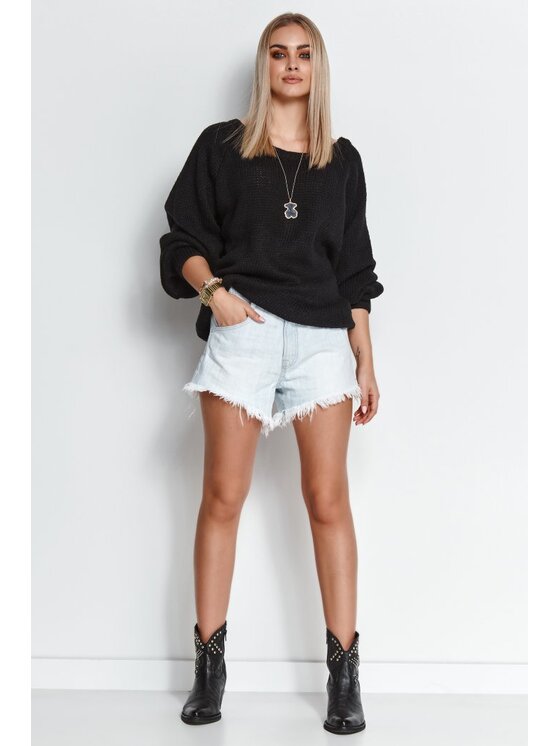 Makadamia Makadamia Sweter S114 Czarny Oversize