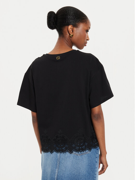 TWINSET TWINSET Majica 242TP2510 Črna Loose Fit