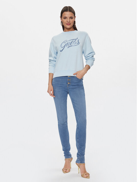Guess Guess Mikina W4RQ14 KB681 Modrá Regular Fit