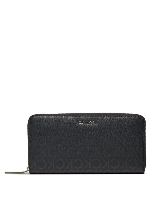 Calvin Klein Liels sieviešu maks Ck Must Lg Z/A Wallet_Epi Mono K60K611938 Melns