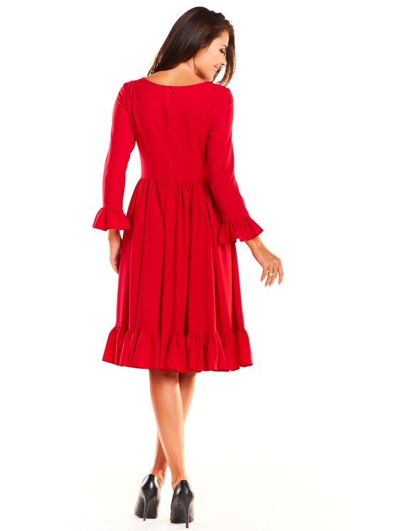 Awama Awama Vestito da giorno A235 Rosso Basic Fit