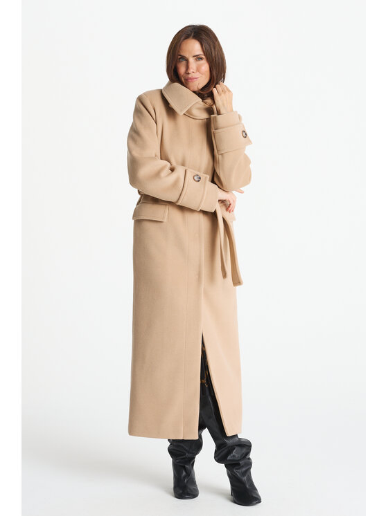 Salme Salme Płaszcz wełniany Patrizia Beżowy Regular Fit