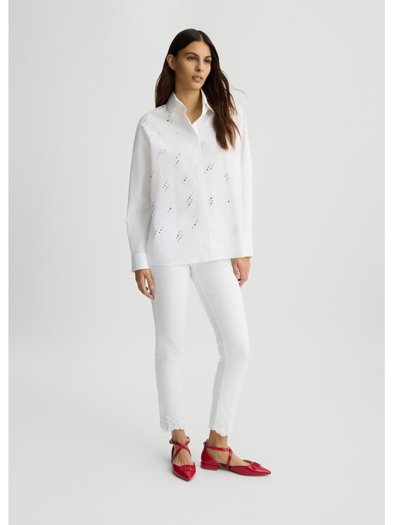 Liu Jo Liu Jo Pantaloni di tessuto WA5457T4033M9603 Bianco Slim Fit