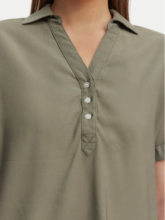 ONLY ONLY Тениска с яка и копчета Aris 15364279 Зелен Loose Fit