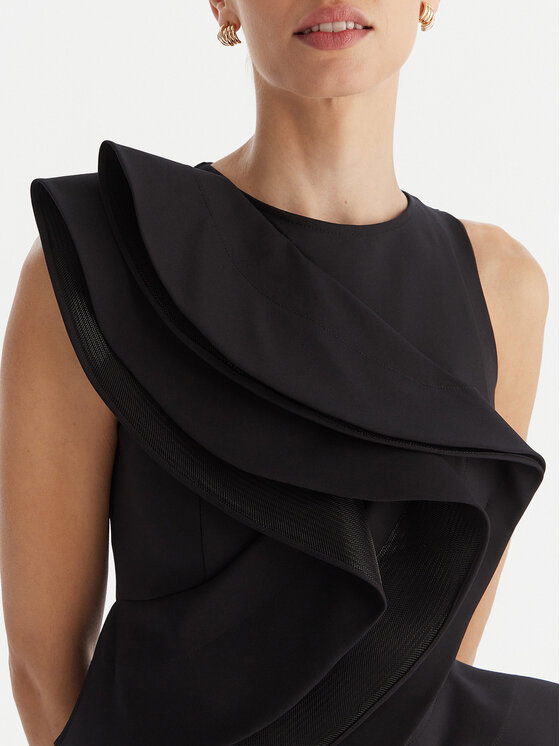 Babylon Babylon Kokteilinė suknelė MF0214 Juoda Slim Fit