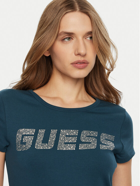 Guess Guess Marškinėliai V4BI16 KCIV1 Mėlyna Regular Fit