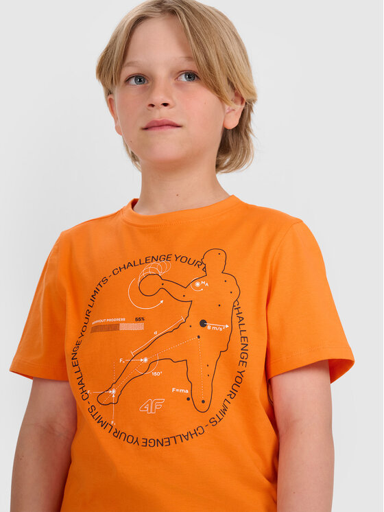 4F 4F T-Shirt URBAN COMMUTER Pomarańczowy Regular Fit