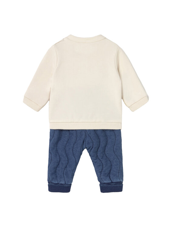 Mayoral Mayoral Komplet bluza in hlače iz blaga 2584 Écru Regular Fit