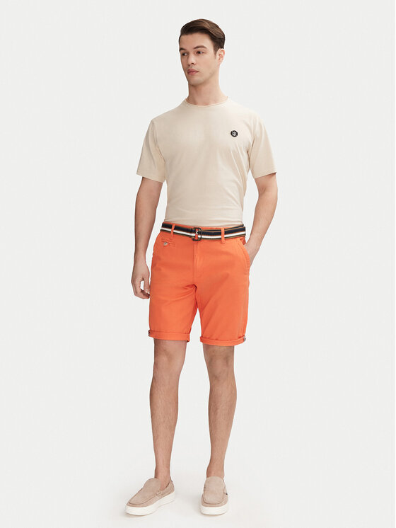 INDICODE INDICODE Bavlnené šortky Royce 70-039 Oranžová Slim Fit