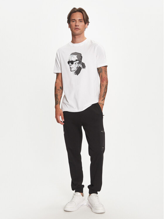 KARL LAGERFELD KARL LAGERFELD Marškinėliai 755060 544242 Balta Regular Fit