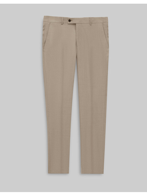Borgio Borgio Spodnie garniturowe godrano Beżowy Slim Fit