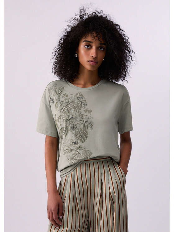 Liu Jo Liu Jo T-Shirt CA6330JS088P9639 Zielony Loose Fit