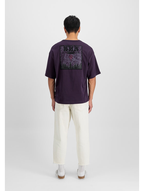 Alpha Industries Alpha Industries T-Shirt Berlin Candy Bomber Backprint T-Shirt Fioletowy Loose Fit
