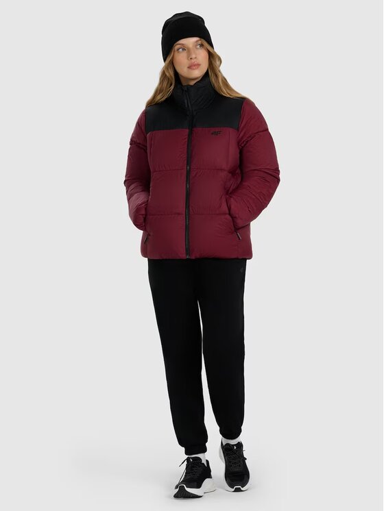 4F 4F Kurtka puchowa MULTI ACTIVE Bordowy Regular Fit