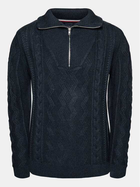 Lindbergh Sveter 30-827082 Tmavomodrá Relaxed Fit