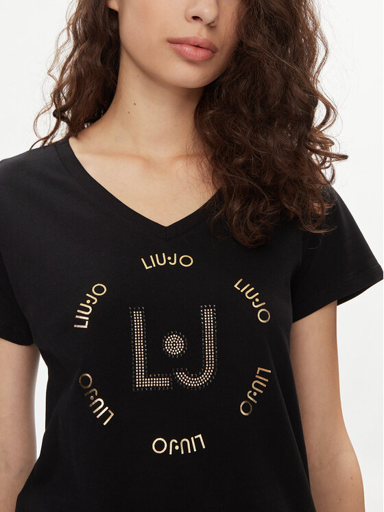Liu Jo Liu Jo Tričko TA4137 J6040 Čierna Regular Fit