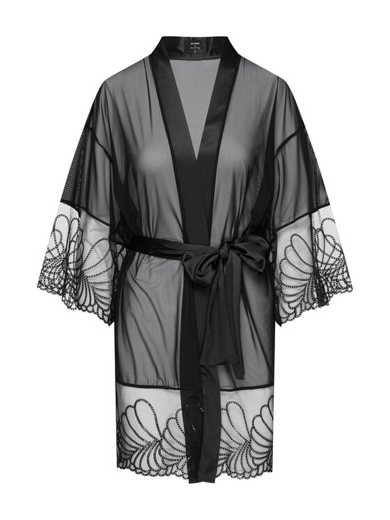 Esotiq Esotiq Szlafrok 46014 Czarny Regular Fit