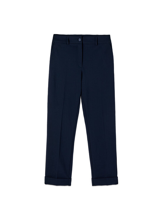 Oltre Oltre Pantaloni di tessuto P079R108899N034 Blu Cropp Fit