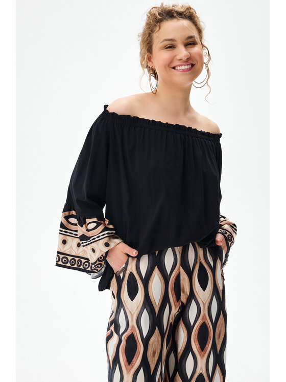 blue shadow blue shadow Bluzka Aurena Czarny Regular Fit