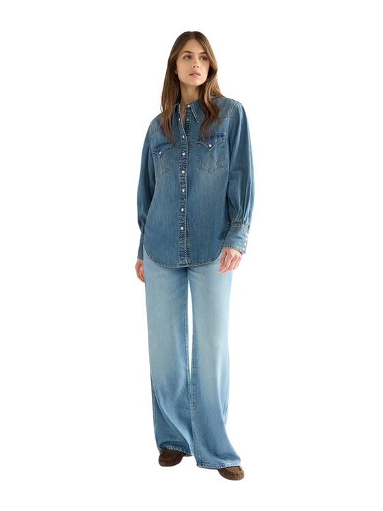 Wrangler Wrangler Koszula jeansowa 112386774 Niebieski Regular Fit