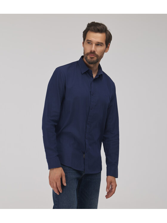 Lee Cooper Lee Cooper Koszula jeansowa VAN Granatowy Regular Fit