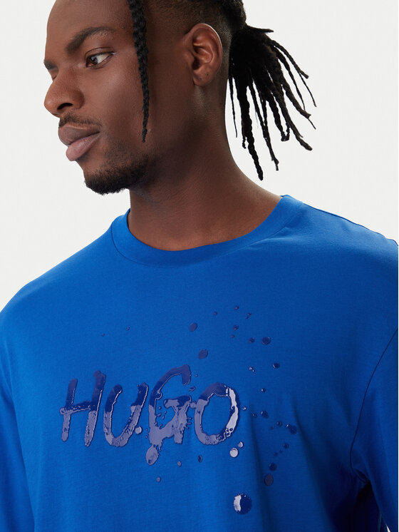 HUGO HUGO T-krekls Nierofix 50554369 Zils Regular Fit