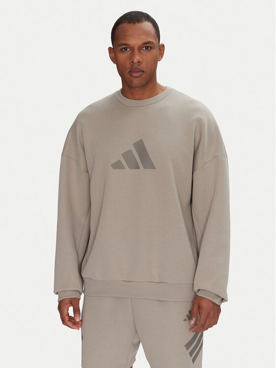 adidas adidas Pulóver Future Icons 3 Bar Logo JI8771 Bézs Loose Fit